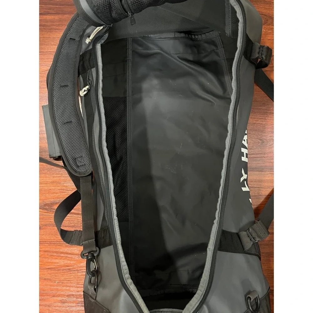 Helly Hansen 70L Duffel Bag 2 Gray Black Convertible Backpack Travel Gear 68004